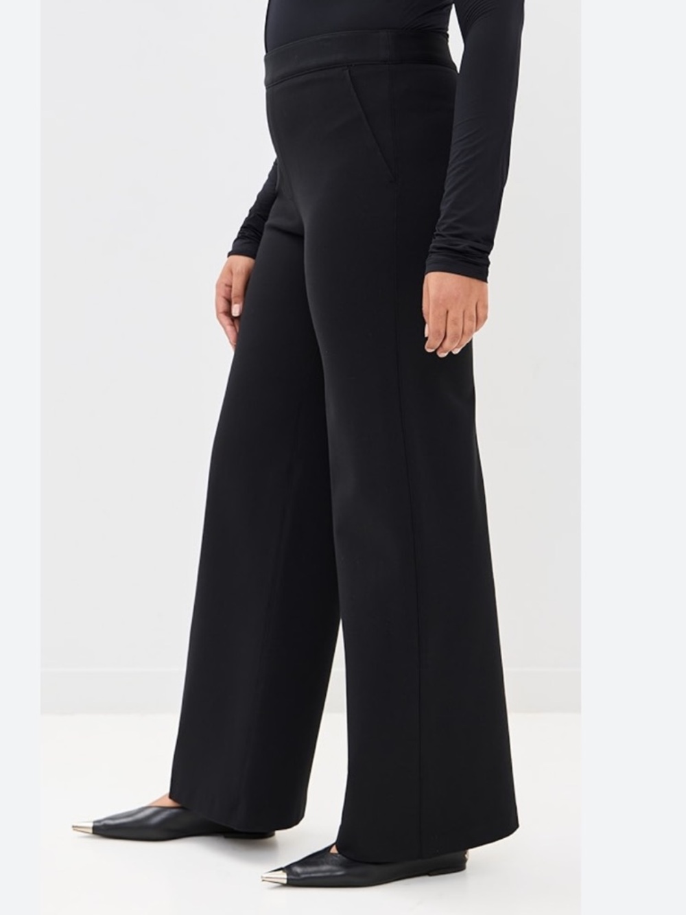 SPANX The Perfect Pull-On Black Wide Leg Ponte Pants Women’s Size 1X